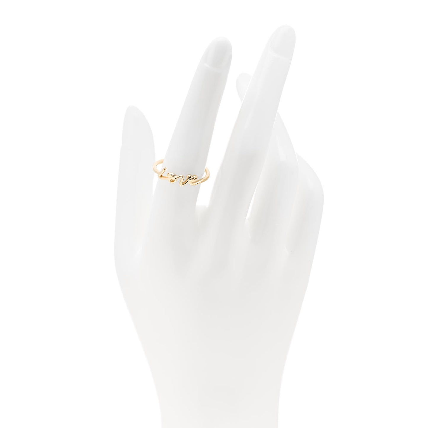 18K Yellow Gold Mini Paloma's Graffiti Love Ring 54 7