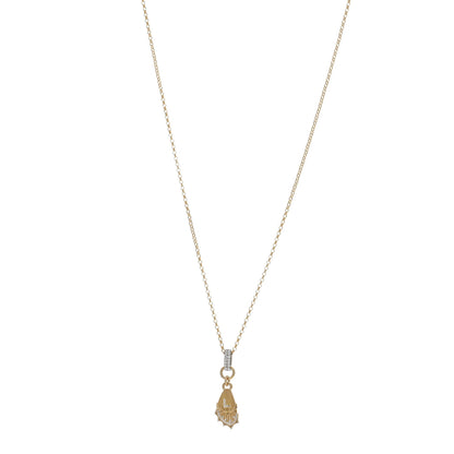 Foundrae 18K Yellow Gold Diamond Encrusted Butterfly Wings Initial L Miniature Medallion Necklace 1 of 4