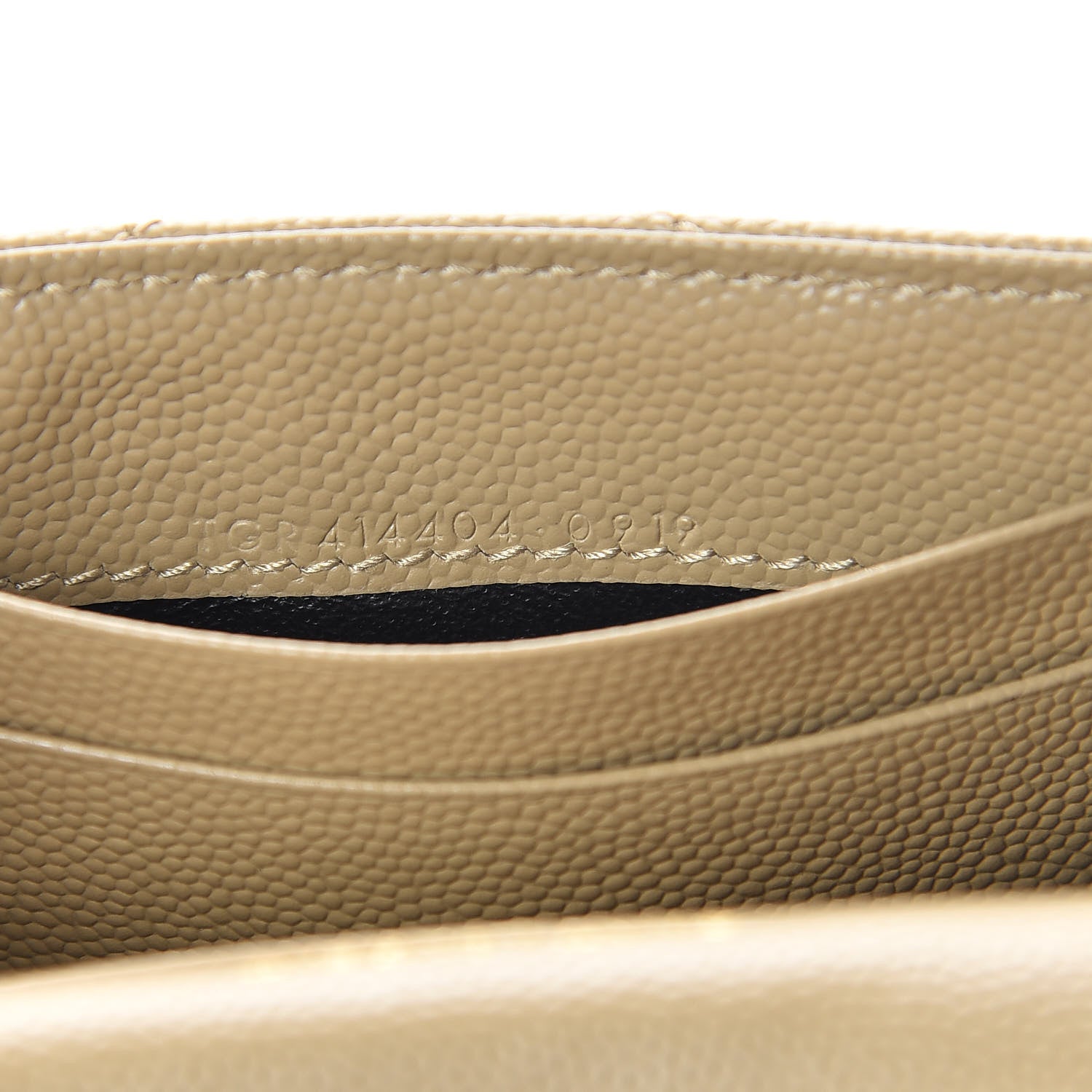 Saint Laurent Grain De Poudre Matelasse Chevron Small Monogram Envelope Wallet Darke Beige 7 of 8
