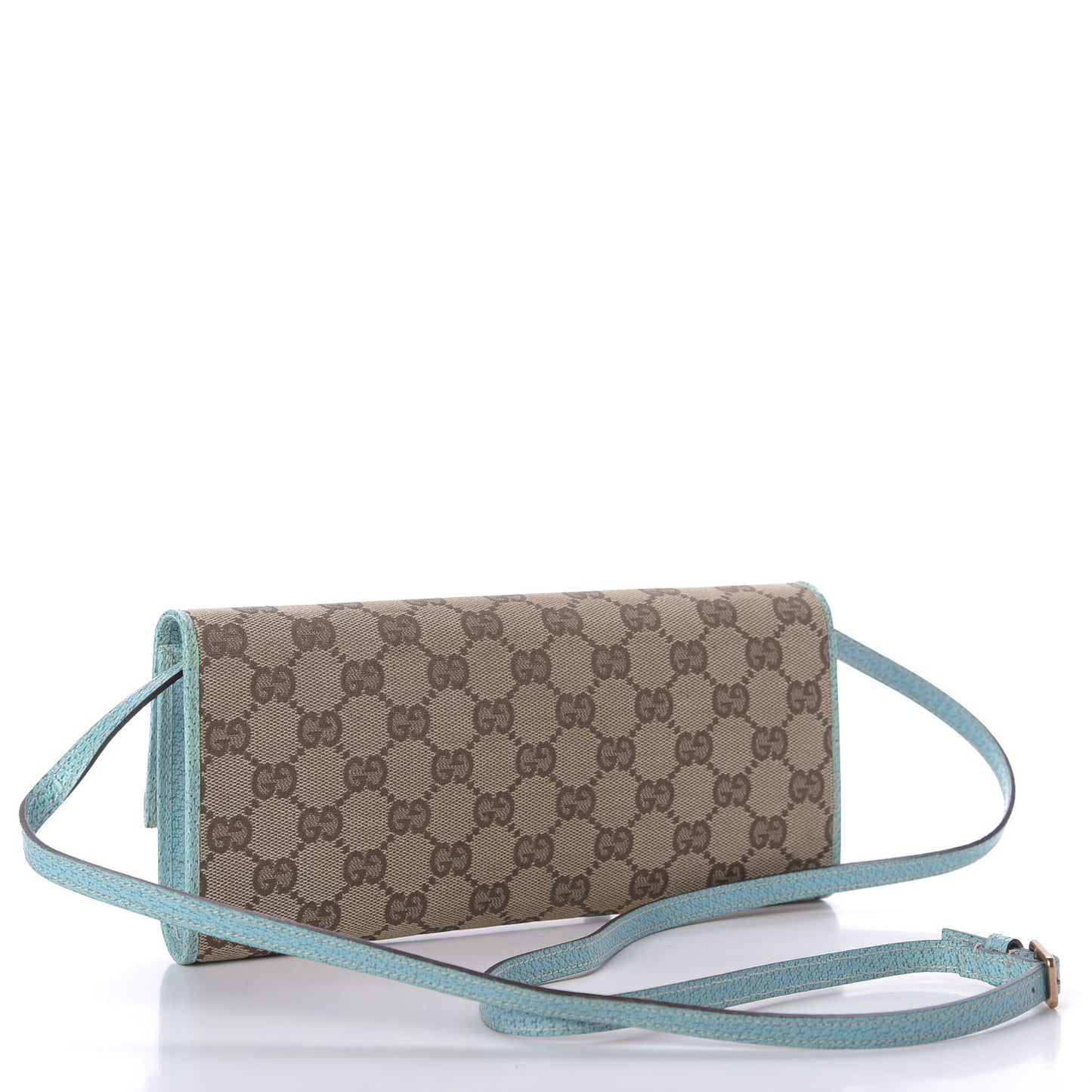Monogram Bamboo Bar Clutch Turquoise