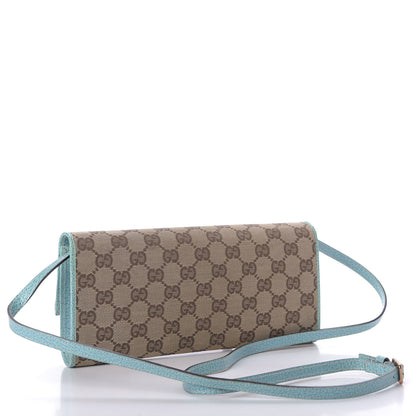 Gucci Monogram Bamboo Bar Clutch Turquoise 3 of 8