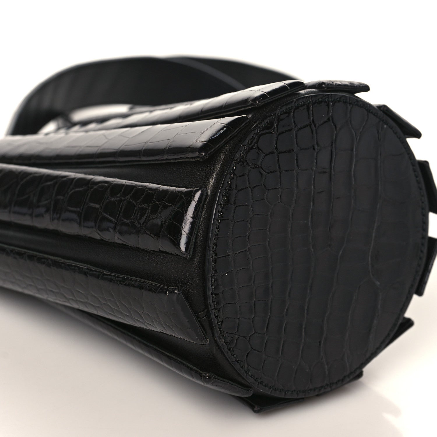 Salvatore Ferragamo Alligator Bucket Bag Black 8 of 9