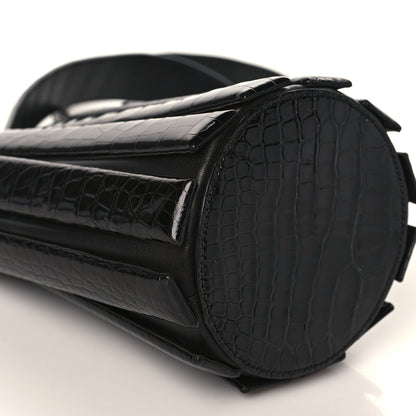 Salvatore Ferragamo Alligator Bucket Bag Black 8 of 9