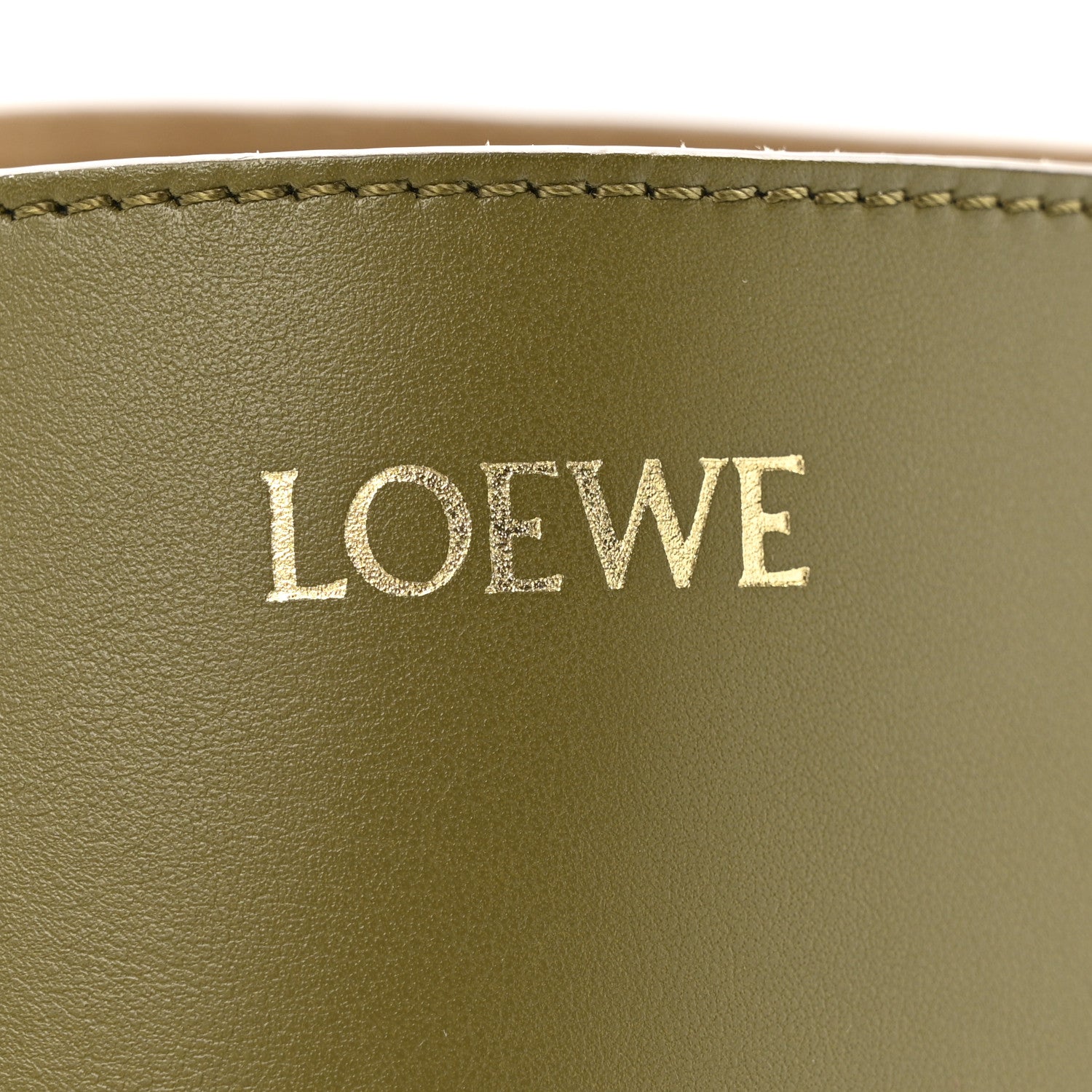 Loewe Shiny Calfskin Large Puzzle Fold Tote Dark Khaki Green 6 of 10