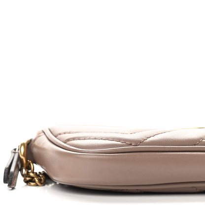 Gucci Calfskin Matelasse Mini GG Marmont Chain Crossbody Bag Porcelain Rose 7 of 8