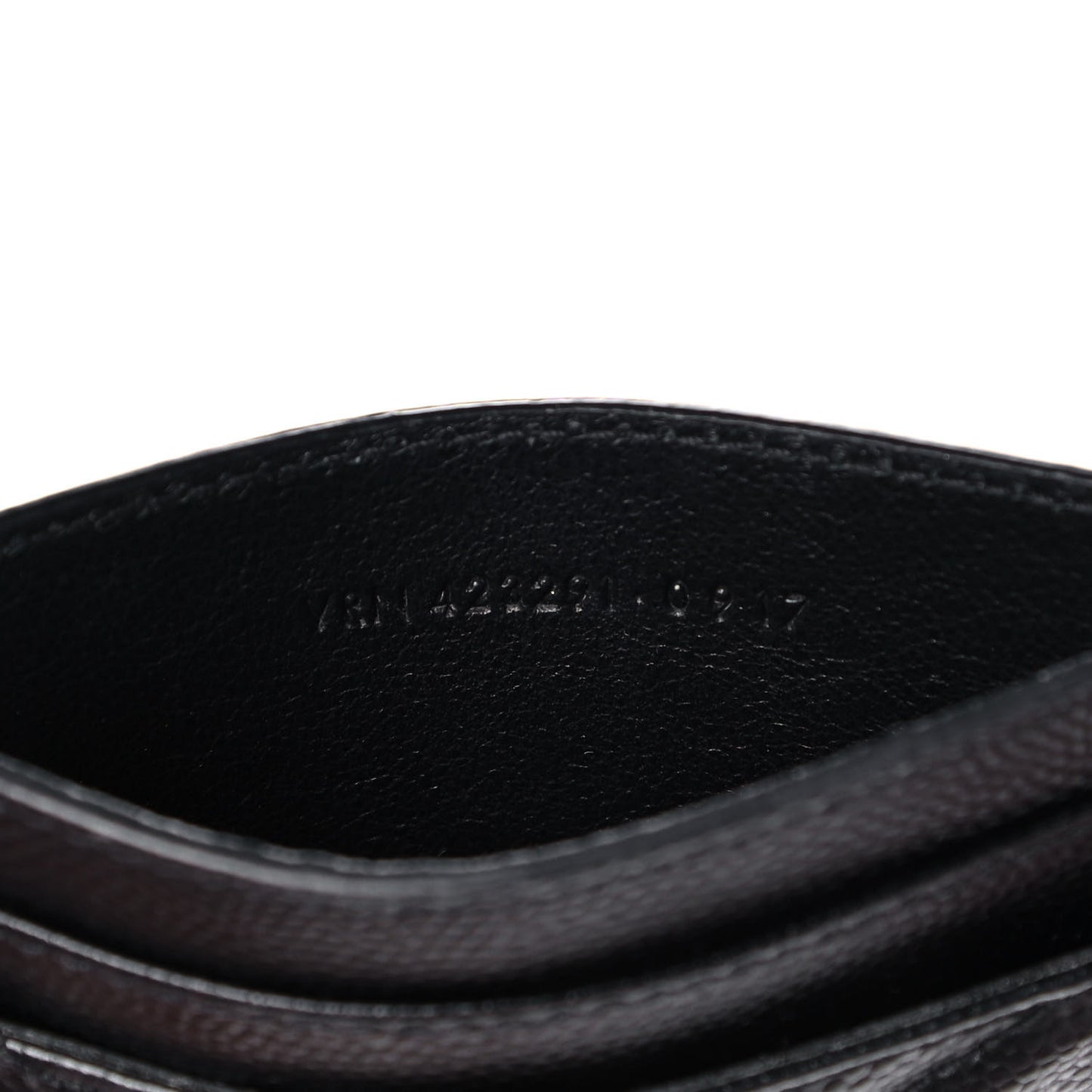 Grain De Poudre Matelasse Chevron Monogram Credit Card Case Black