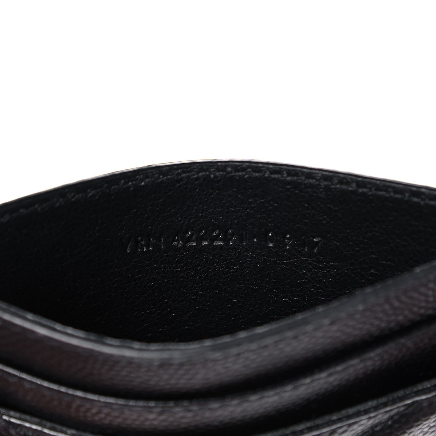 Saint Laurent Grain De Poudre Matelasse Chevron Monogram Credit Card Case Black 7 of 9