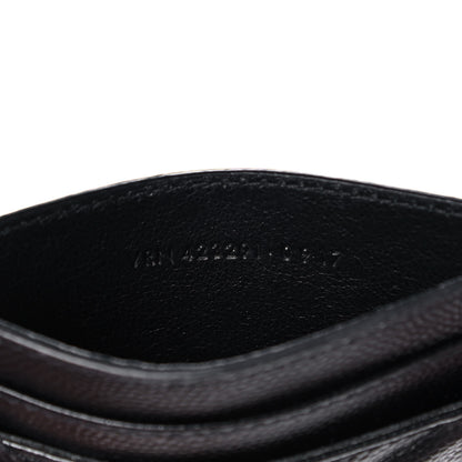 Saint Laurent Grain De Poudre Matelasse Chevron Monogram Credit Card Case Black 7 of 9