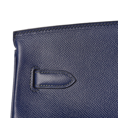 Hermes Epsom Horseshoe Birkin 40 Bleu Saphir Malachite 28 of 32