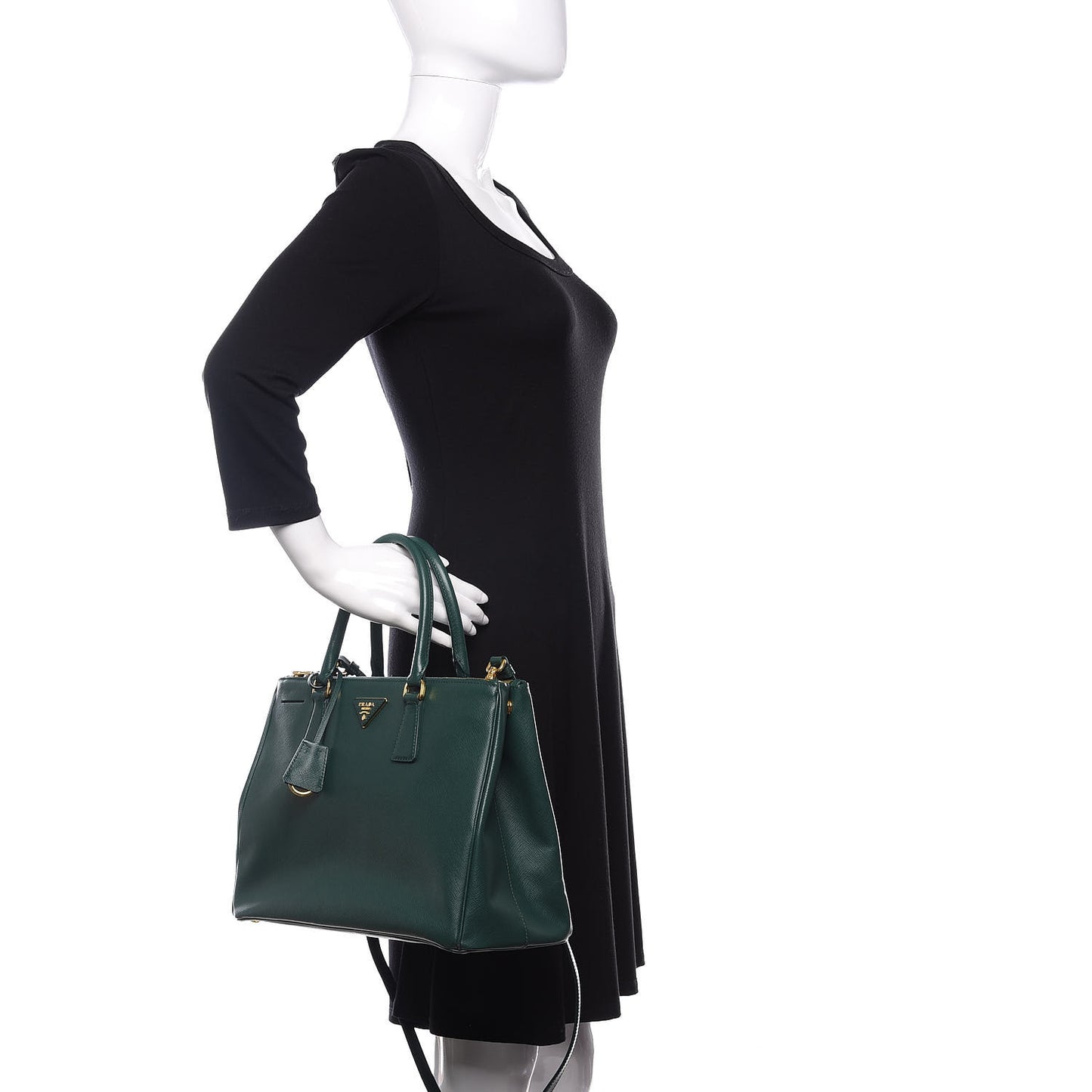 Saffiano Medium Galleria Double Zip Tote Biliardo