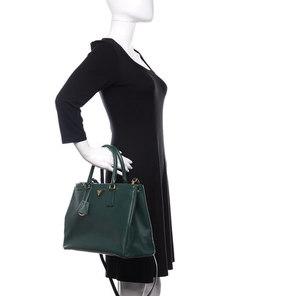 Prada Saffiano Medium Galleria Double Zip Tote Biliardo 3 of 10