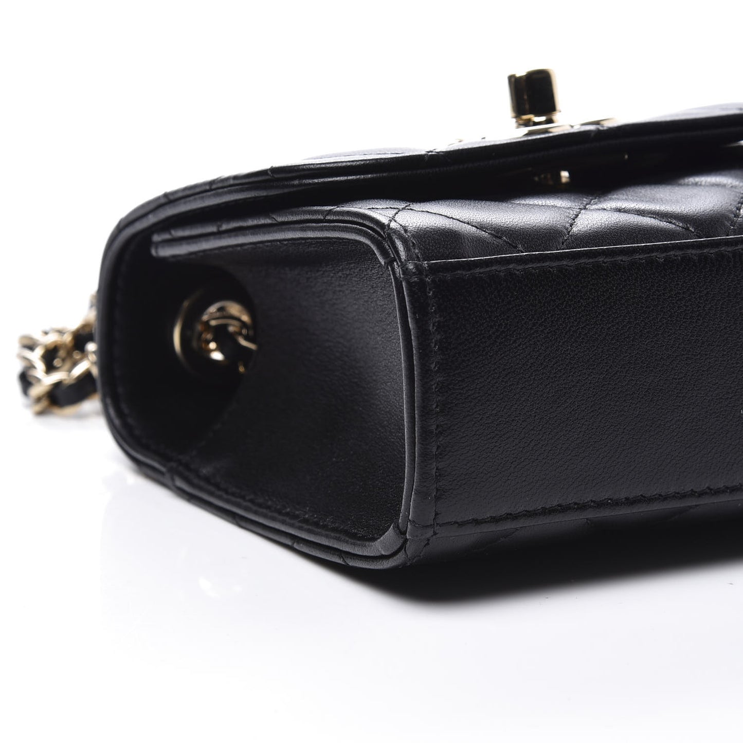Lambskin Quilted Mini Trendy CC Chain Wallet Black