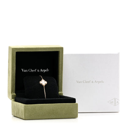 Van Cleef & Arpels 18K Yellow Gold Mother of Pearl Sweet Alhambra Bracelet 5 of 5