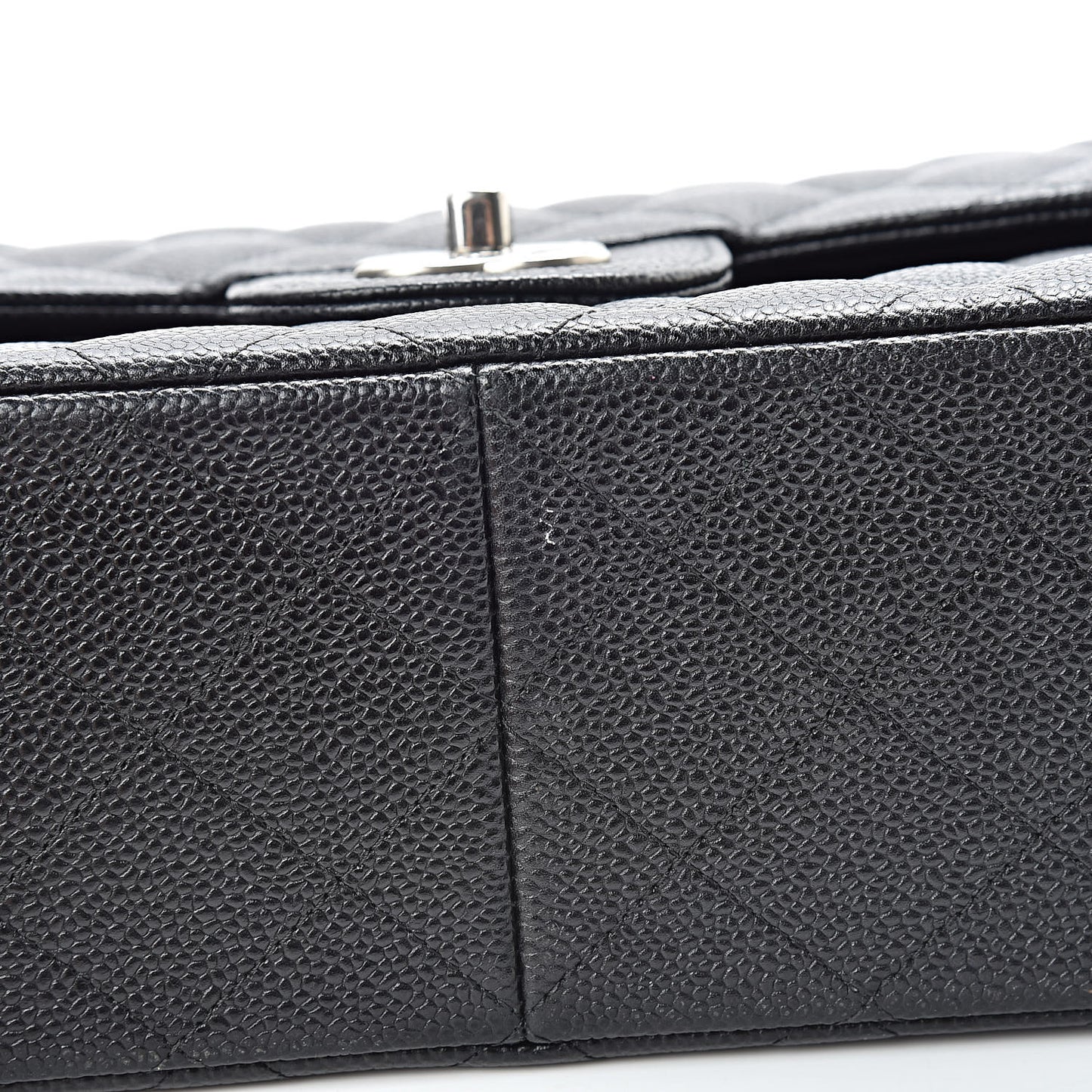 Caviar Quilted Jumbo Double Flap Black