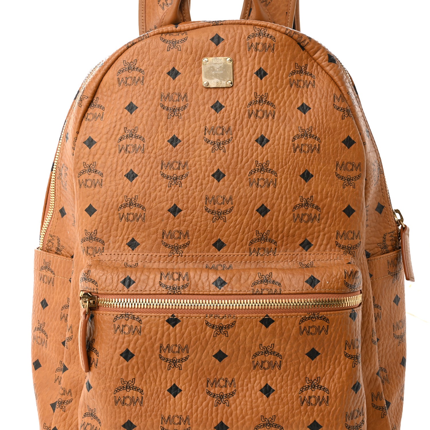 MCM Visetos Mens Medium Stark Backpack Cognac 8 of 10