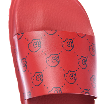 Gucci Calfskin Rubber GucciGhost Hamlet Skull Mens Lug Sole Slide Sandals 7 Hibiscus Red Blue Agata 6 of 9
