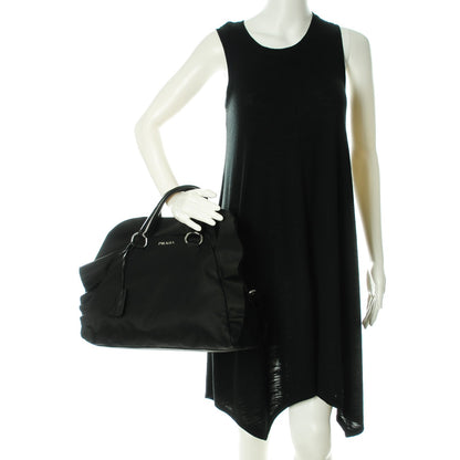 Prada Tessuto Nylon Ruffle Tote Nero Black 2 of 8