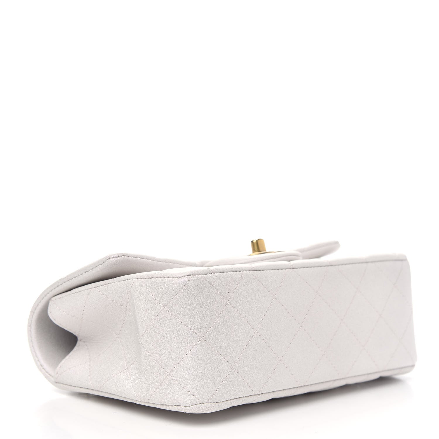 Chanel Iridescent Lambskin Quilted Mini Top Handle Rectangular Flap White 4 of 11