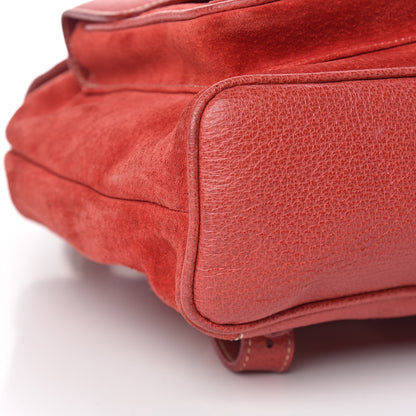 Gucci Suede Bamboo Backpack Red 11 of 13