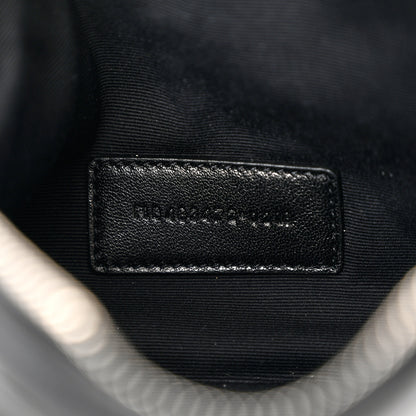 Saint Laurent Calfskin Matelasse Chevron Monogram Pouch Black 7 of 8
