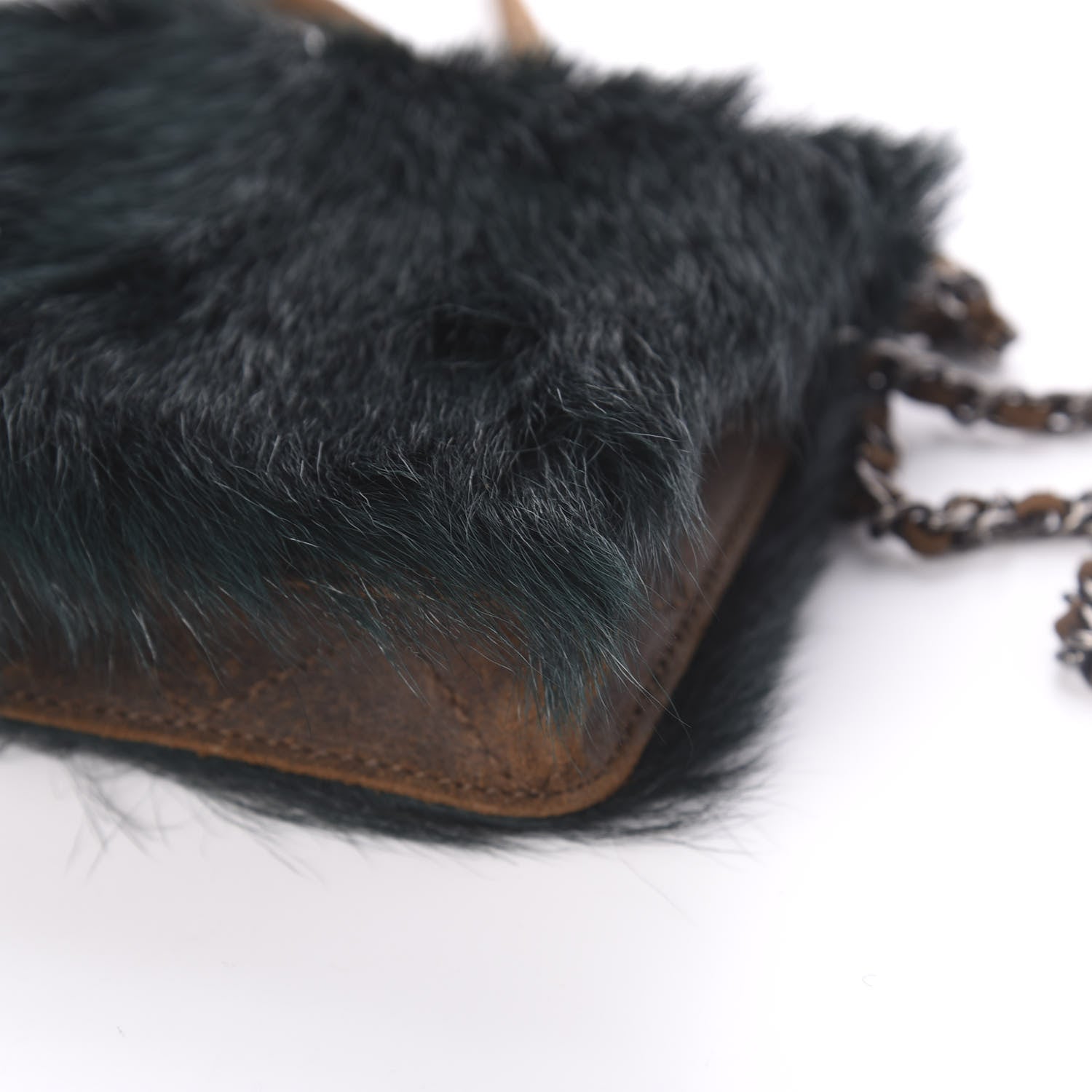 Chanel Goat Hair Wallet On Chain WOC Dark Green 10 of 10