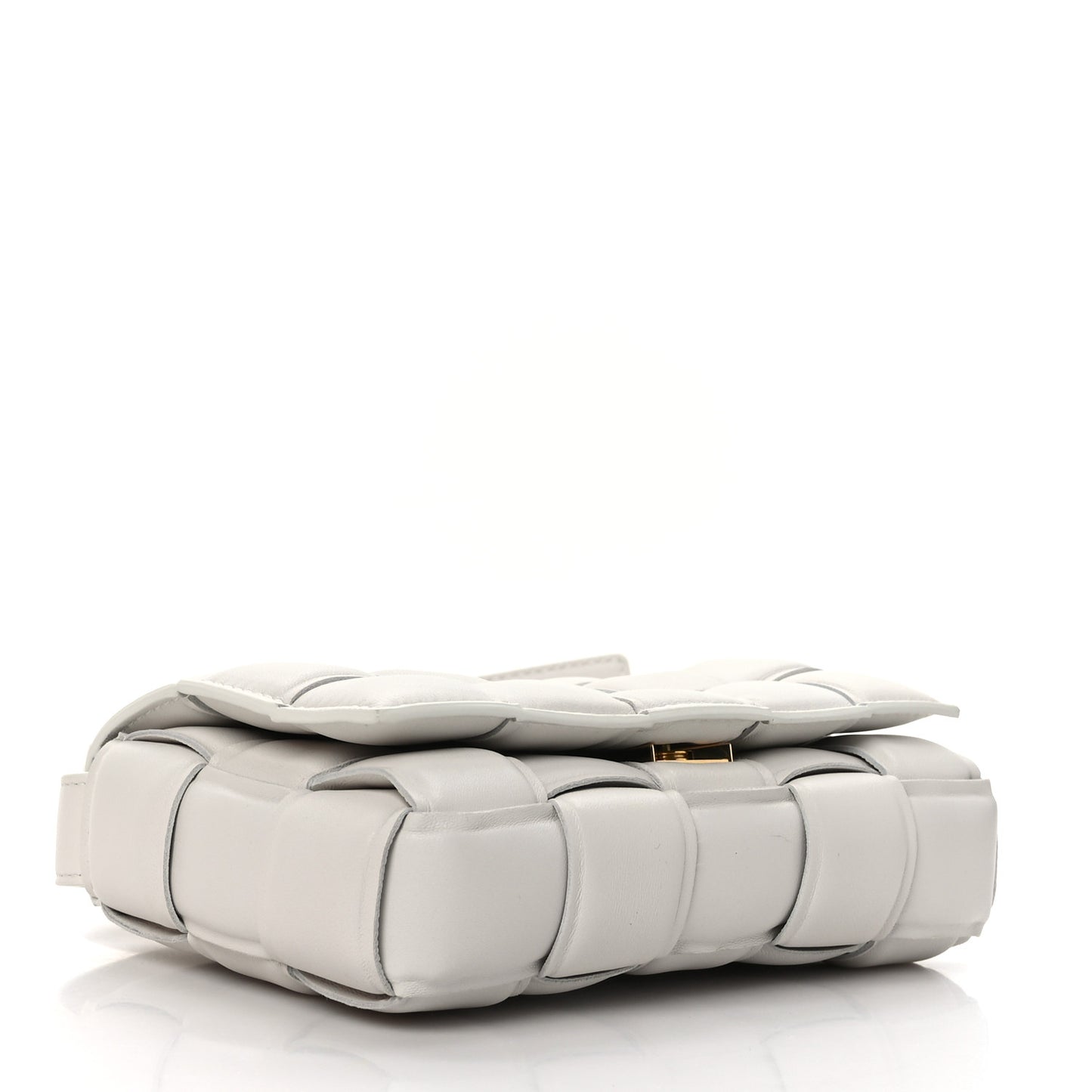 Nappa Maxi Intreccio Small Padded Cassette Crossbody Bag White White