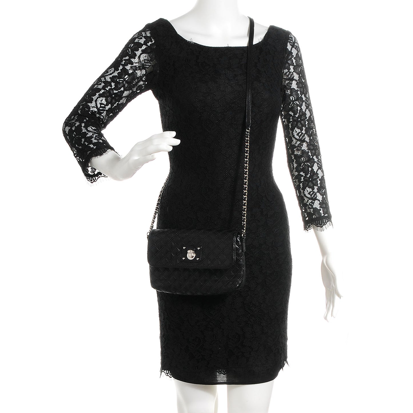 Quilted Lambskin Skinny Single Flap Black