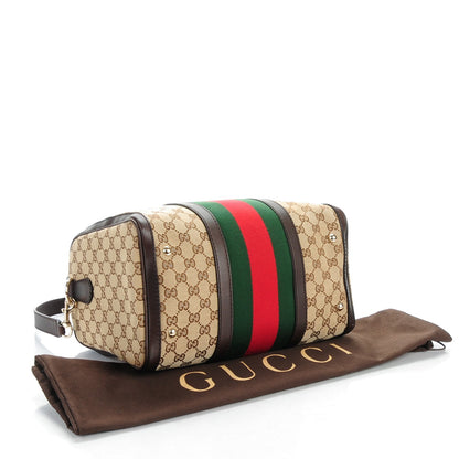 Gucci Monogram Vintage Web Medium Boston Dark Brown 4 of 7