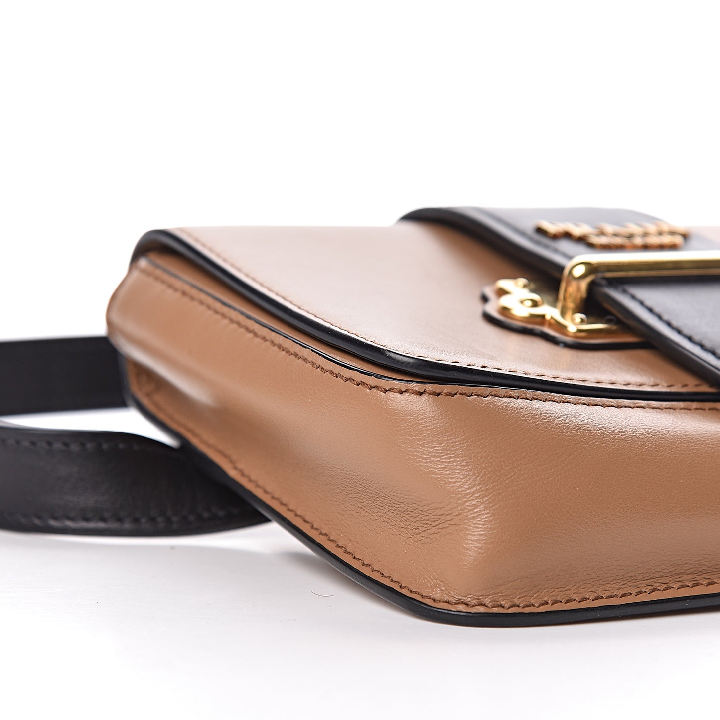 City Calf Cahier Belt Bag Camel Black