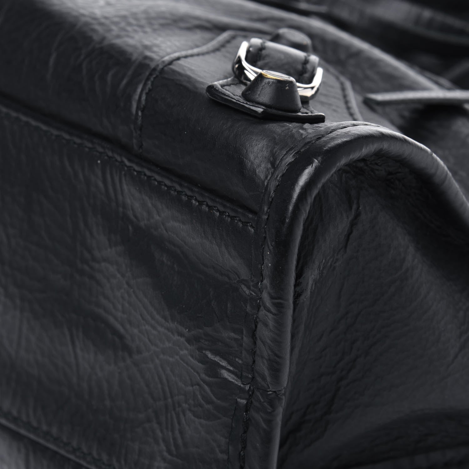Balenciaga Matte Goatskin Rubber Covered Classic Hardware Mini City Black 10 of 18