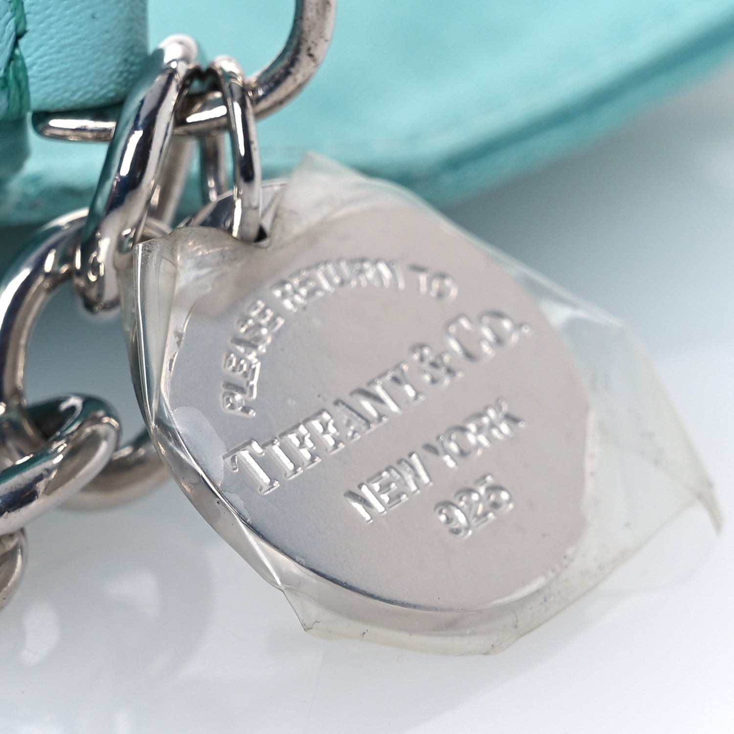 Fendi X TIFFANY Satin Silk Sterling Silver Nano Maxi Buckle Baguette Tiffany Blue 13 of 17