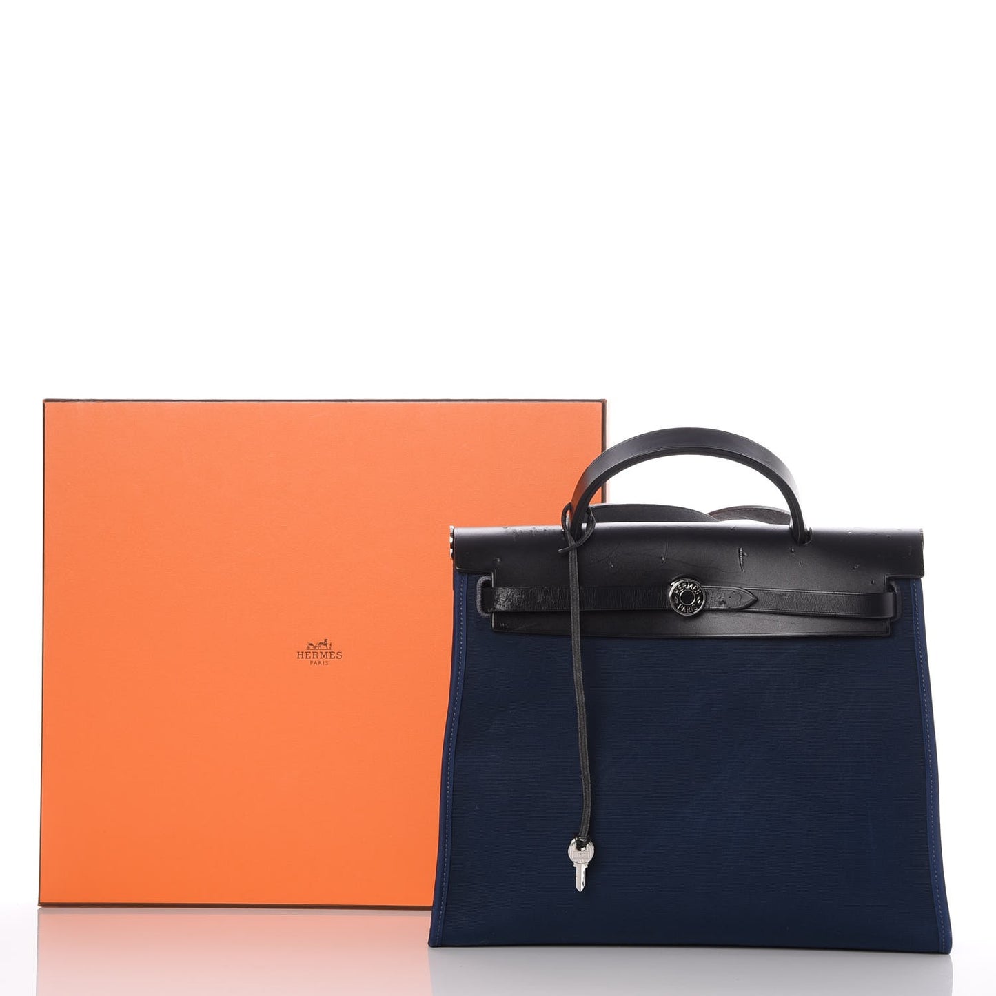 Toile Barenia Herbag Zip 31 PM Bleu de Prusse