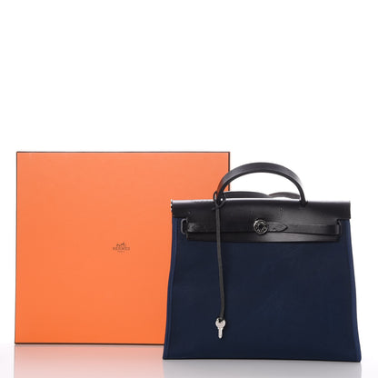 Hermes Toile Barenia Herbag Zip 31 PM Bleu de Prusse 10 of 12