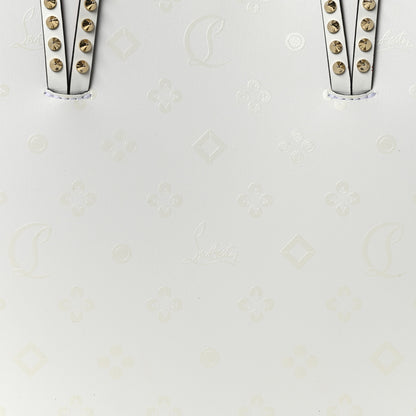 Christian Louboutin Calfskin Spikes Loubintheksy Embossed East West Cabata Tote White 9 of 11