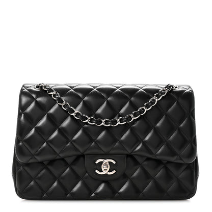 Chanel Lambskin Quilted Jumbo Double Flap Black 1 of 12