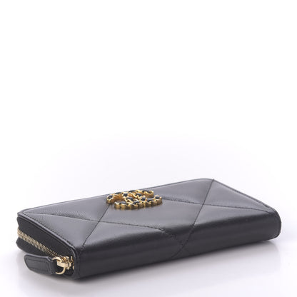 Chanel Lambskin Quilted 19 Zipped Wallet Black 4 of 11