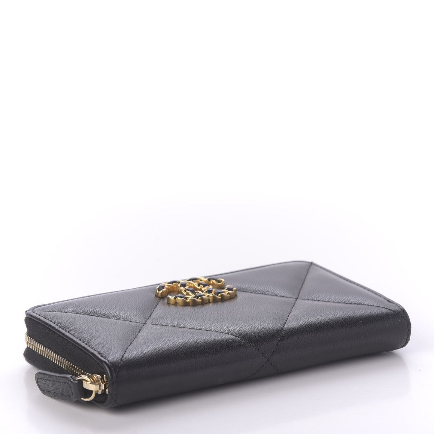 Lambskin Quilted 19 Zipped Wallet Black