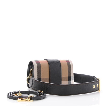 Burberry House Check Bridle Calfskin Small Buckle Bag Black 4 of 9