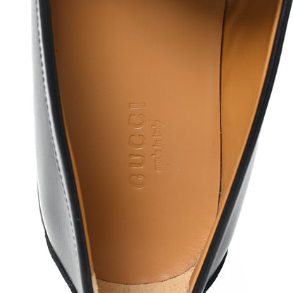 Gucci Kama Calfskin Horsebit Womens Wedge Platform Loafers 38 Black 8 of 10