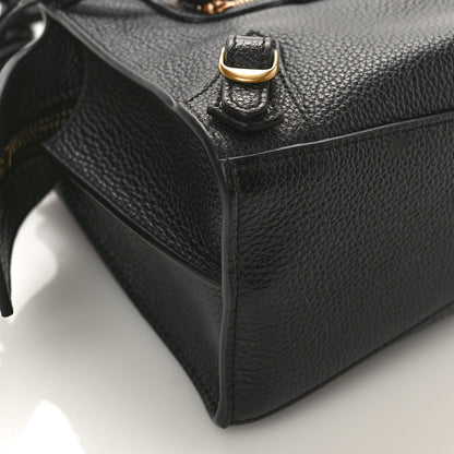 Balenciaga Grained Calfskin Neo Classic Gold Hardware Nano City Crossbody Black 7 of 8