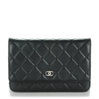 Chanel Lambskin Quilted Wallet On Chain WOC Black 1 of 8