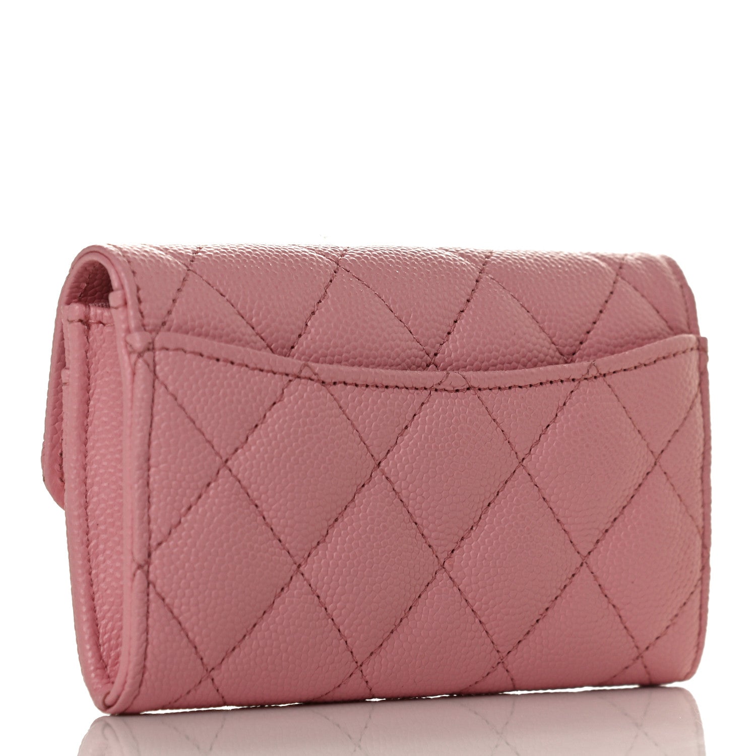 Chanel Caviar Quilted Flap Card Holder Wallet Light Pink 2 of 10