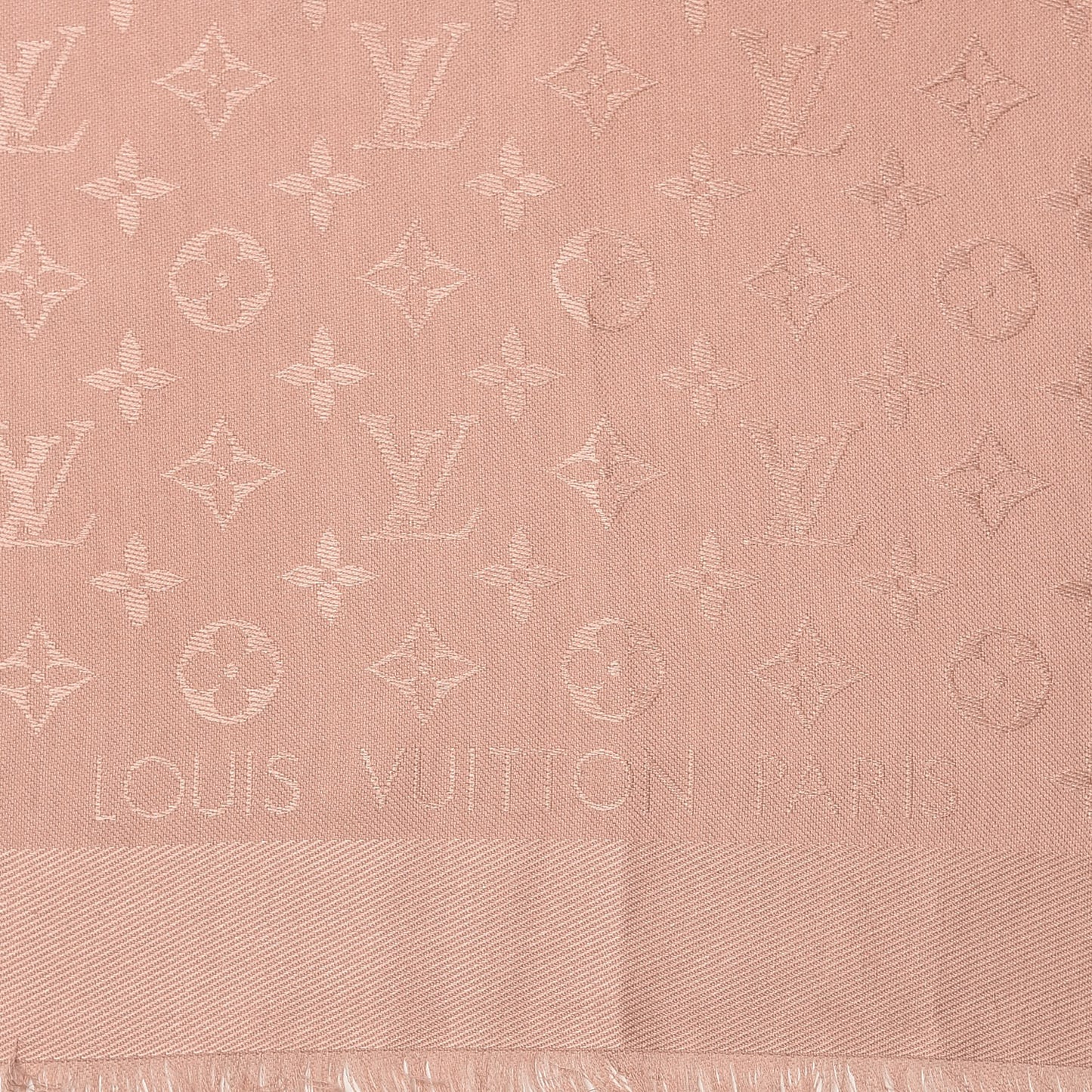 Silk Wool Monogram Shawl Natural