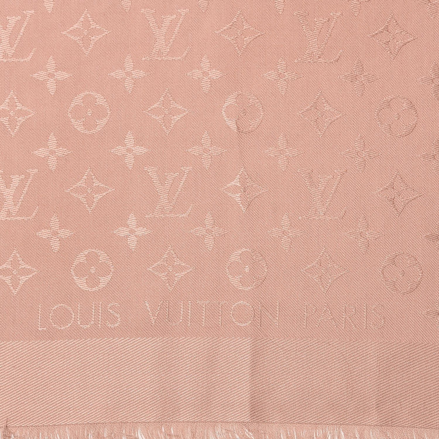 Louis Vuitton Silk Wool Monogram Shawl Natural 3 of 4