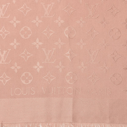 Louis Vuitton Silk Wool Monogram Shawl Natural 3 of 4