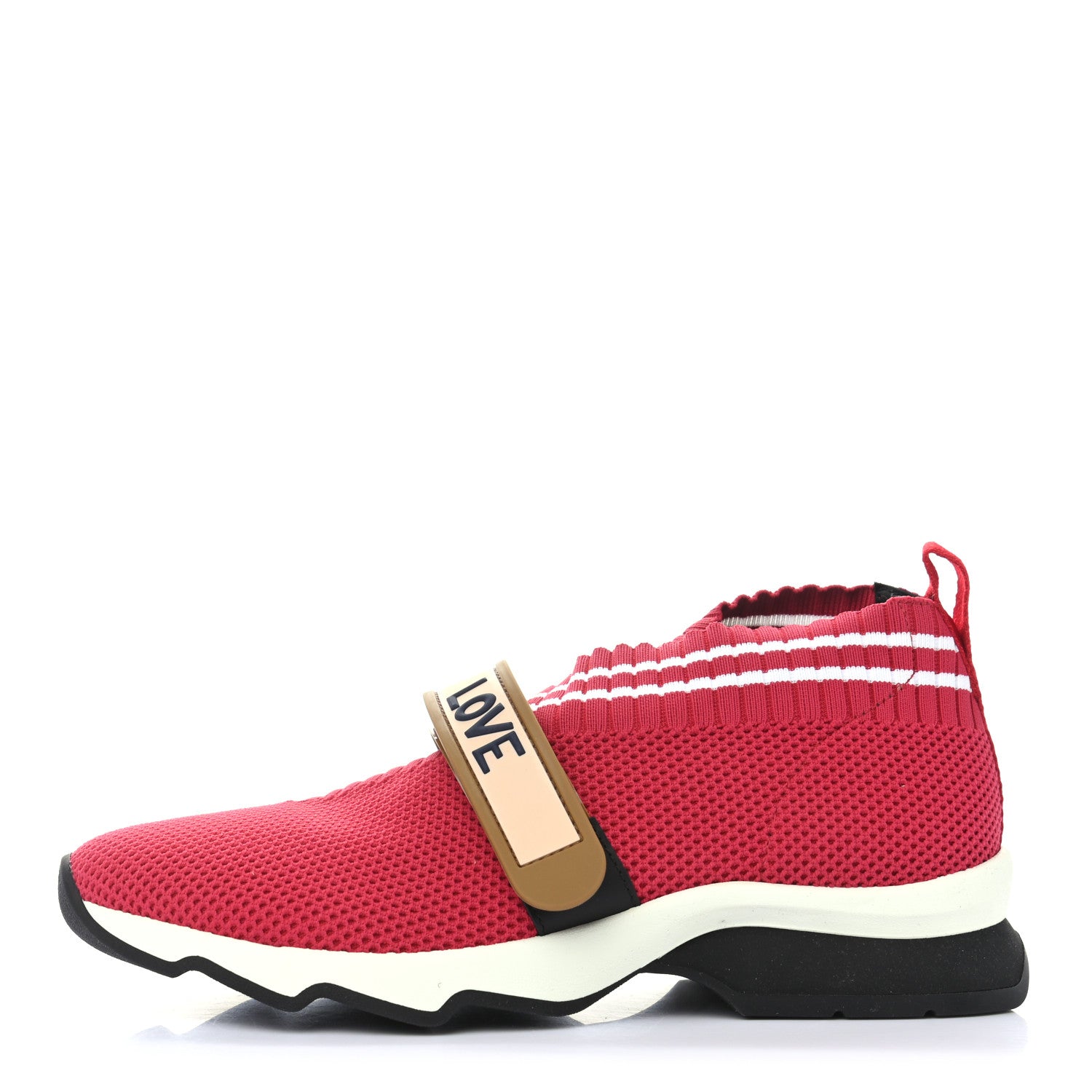 Fendi Stretch Yarn Stiff Band Rockoko Sneakers 36 Vino White 1 of 8