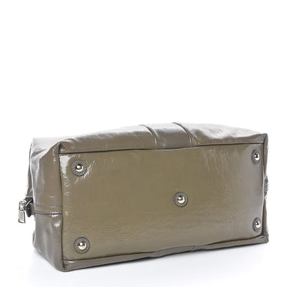 Saint Laurent Patent Calfskin Easy Sac Green 4 of 9