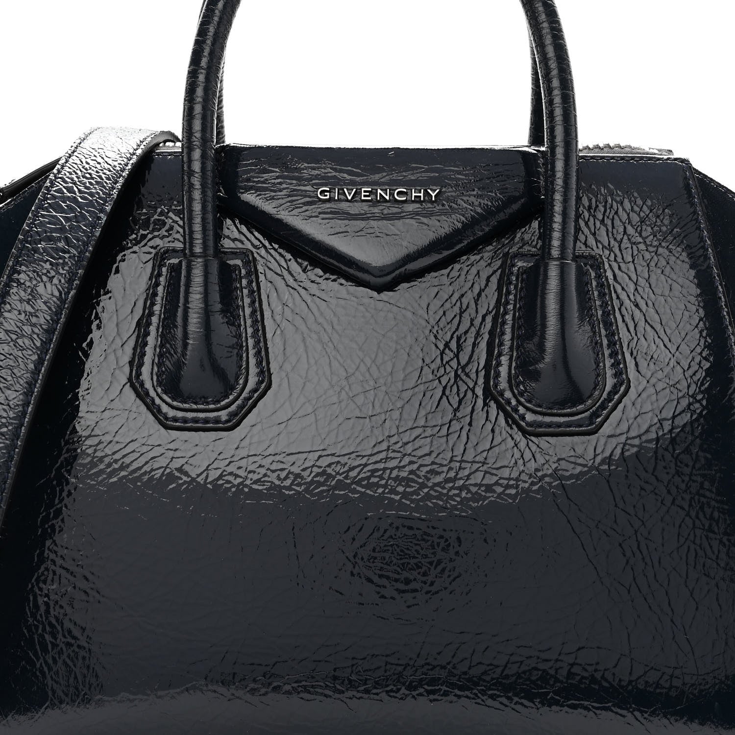 Givenchy Textured Patent Calfskin Small Antigona Storm Blue 8 of 12