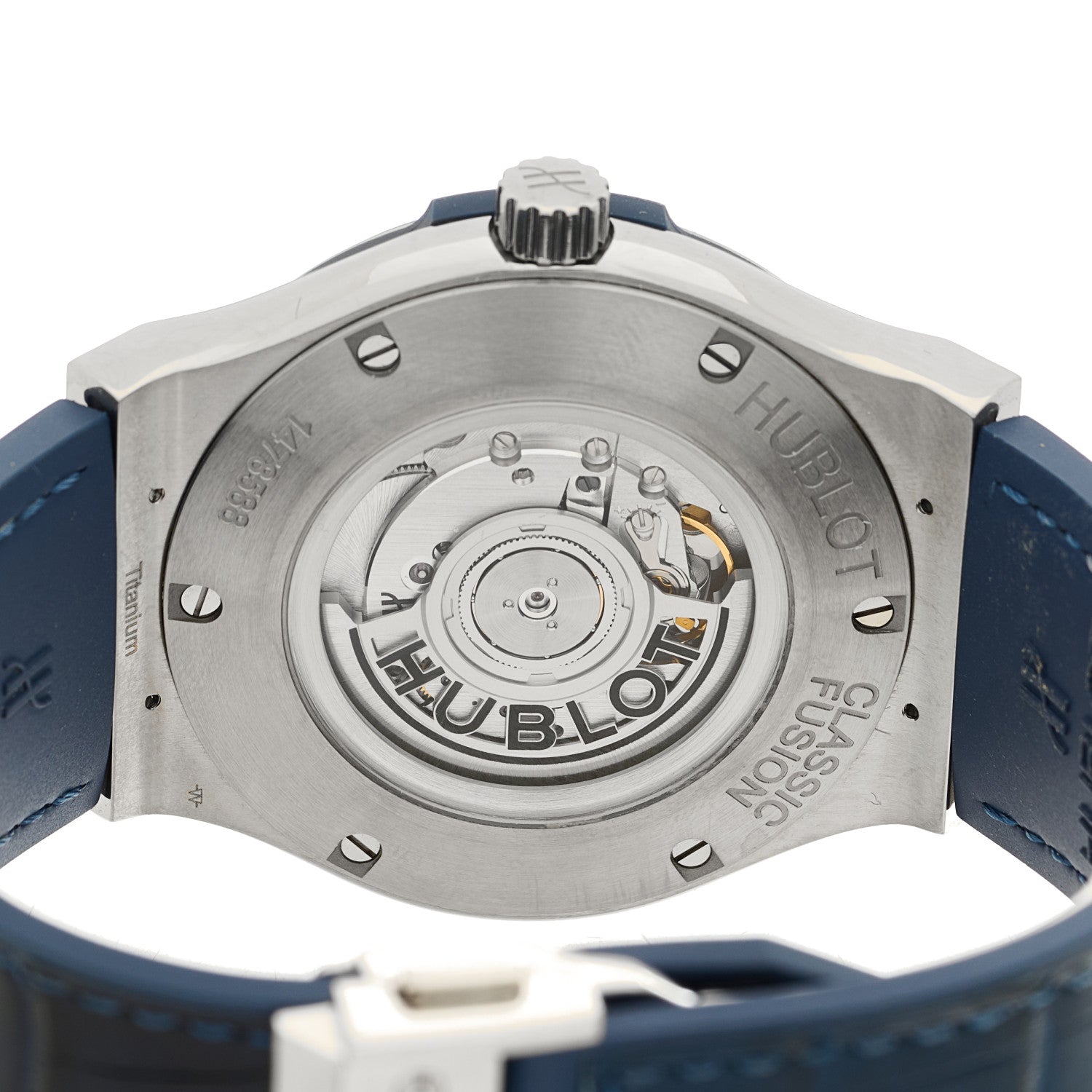 Hublot Titanium Alligator 45mm Classic Fusion Automatic Watch Blue 511.NX.7170.LR 4 of 4