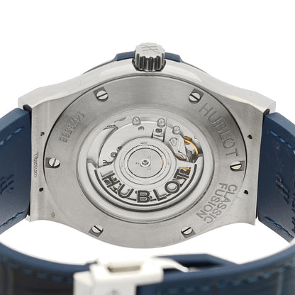 Hublot Titanium Alligator 45mm Classic Fusion Automatic Watch Blue 511.NX.7170.LR 4 of 4